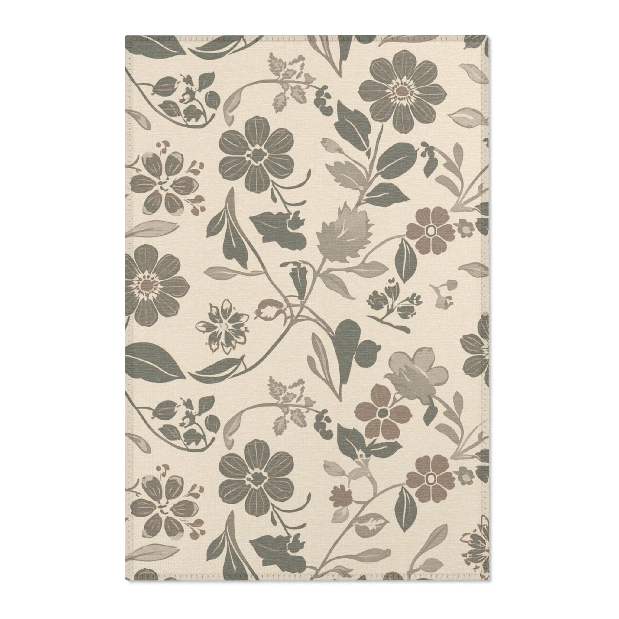Floral Area Rug Boho Chic Carpet Vintage Living Room Decor - Rosetta Creative Boutique